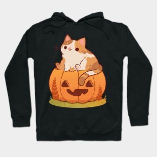 Orange pumpkin cat Hoodie